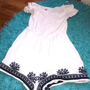 White strapless romper